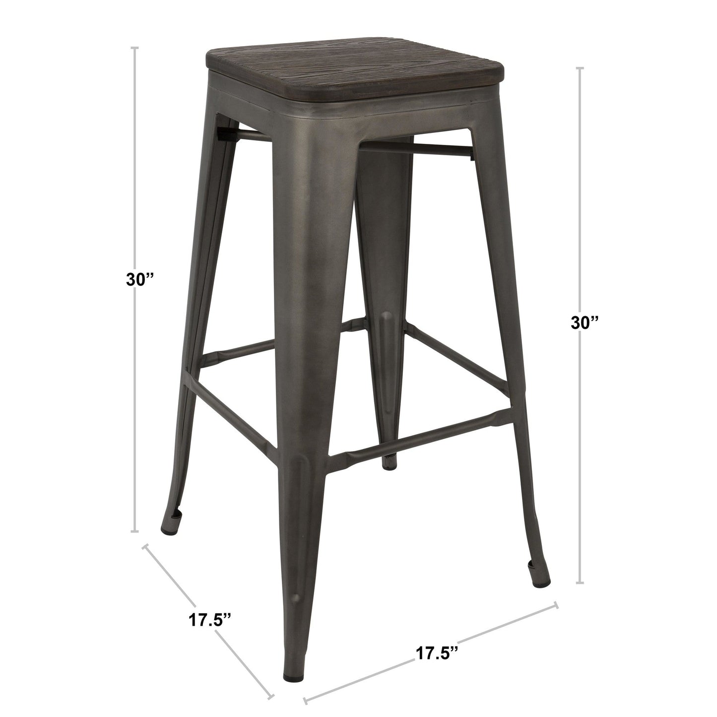 Majestic Office Furniture 30" Fixed-Height Barstool - Set of 2