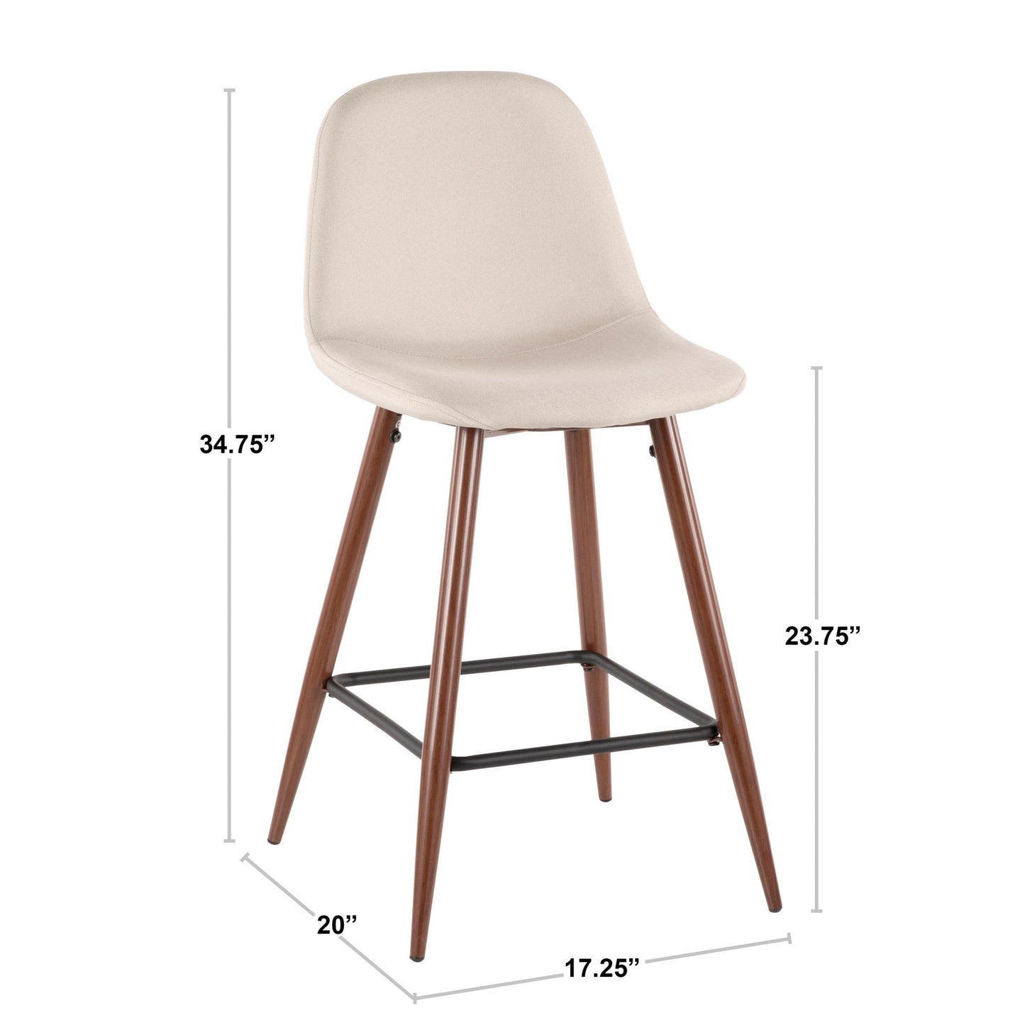 Majestic Office Furniture 24" Fixed-Height Counter Stool - Set of 2