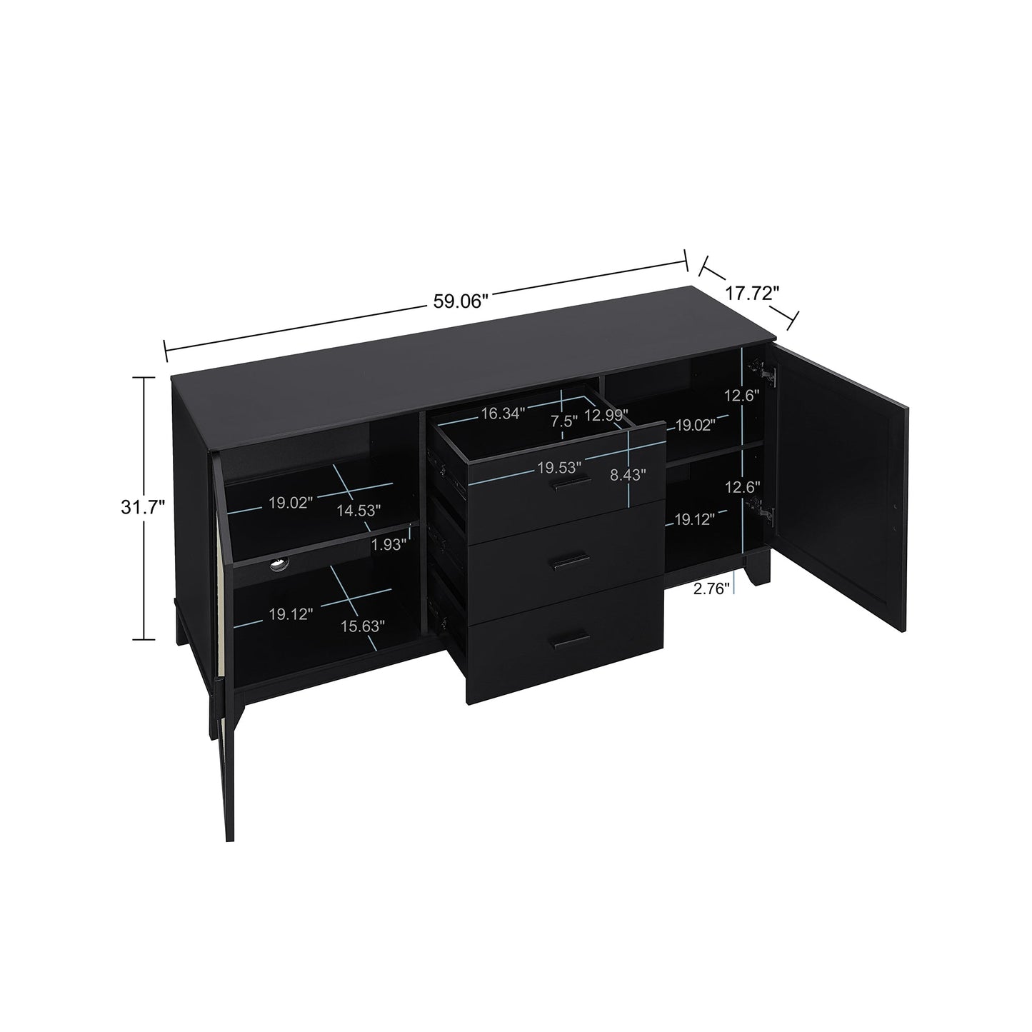 Manhattan Comfort Sheridan Sideboard Cabinet