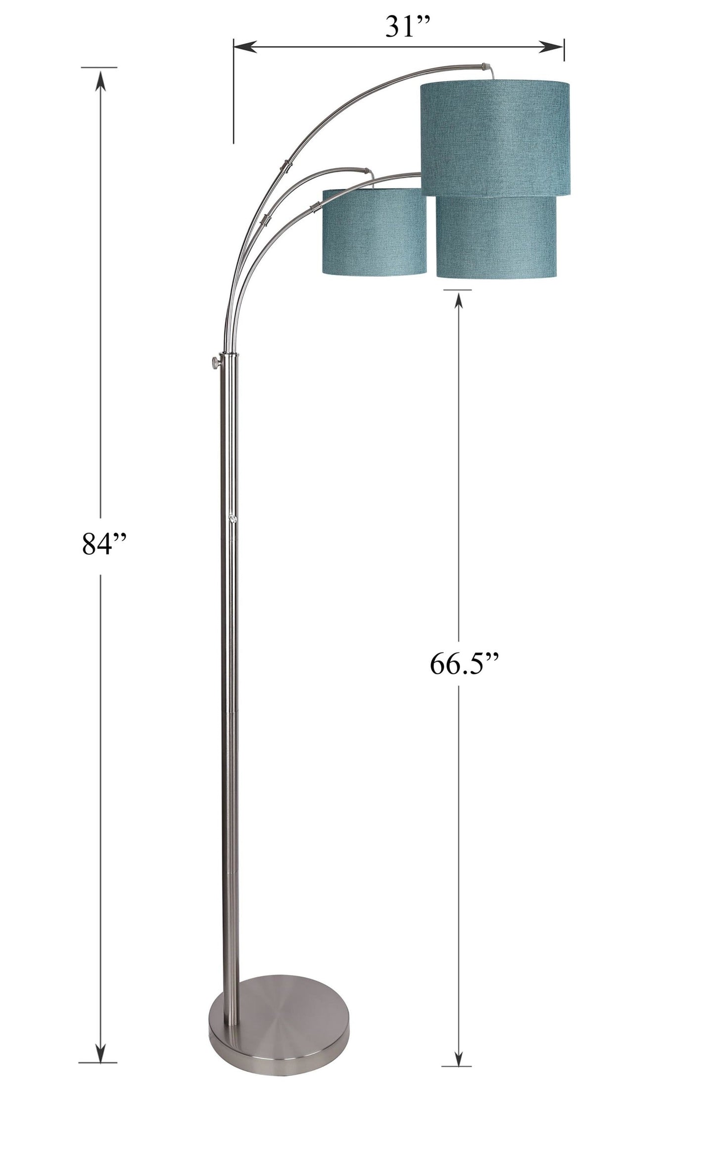 Majestic Office Furniture Trio 84" Metal Floor Lamp