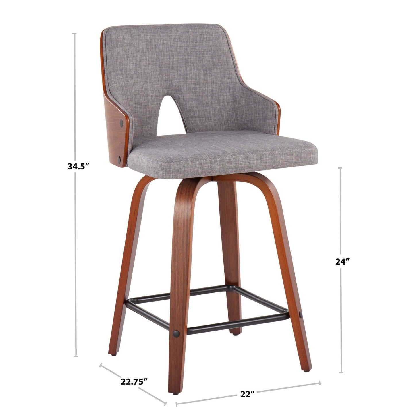 Majestic Office Furniture 24" Fixed-Height Counter Stool - Set of 2