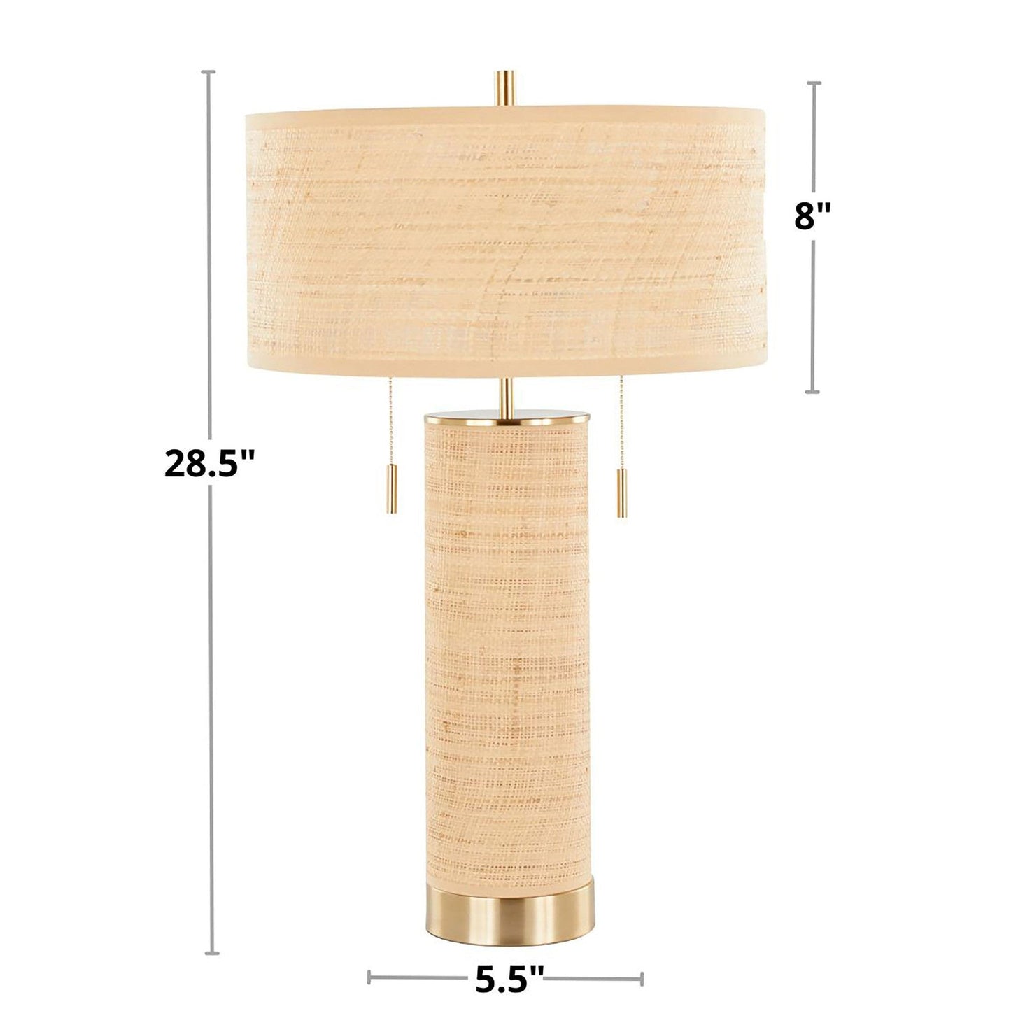 Lumisource Cylinder Rattan 29" Table Lamp