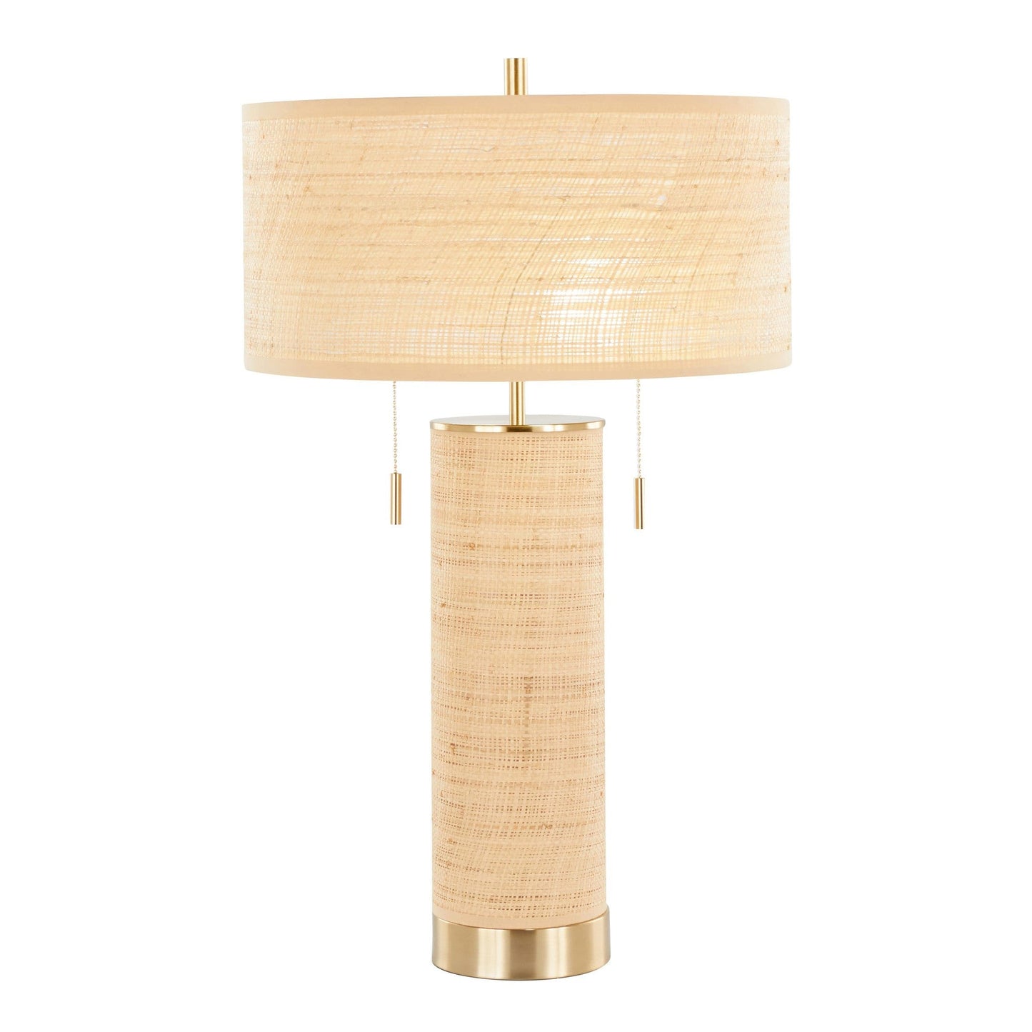 Lumisource Cylinder Rattan 29" Table Lamp