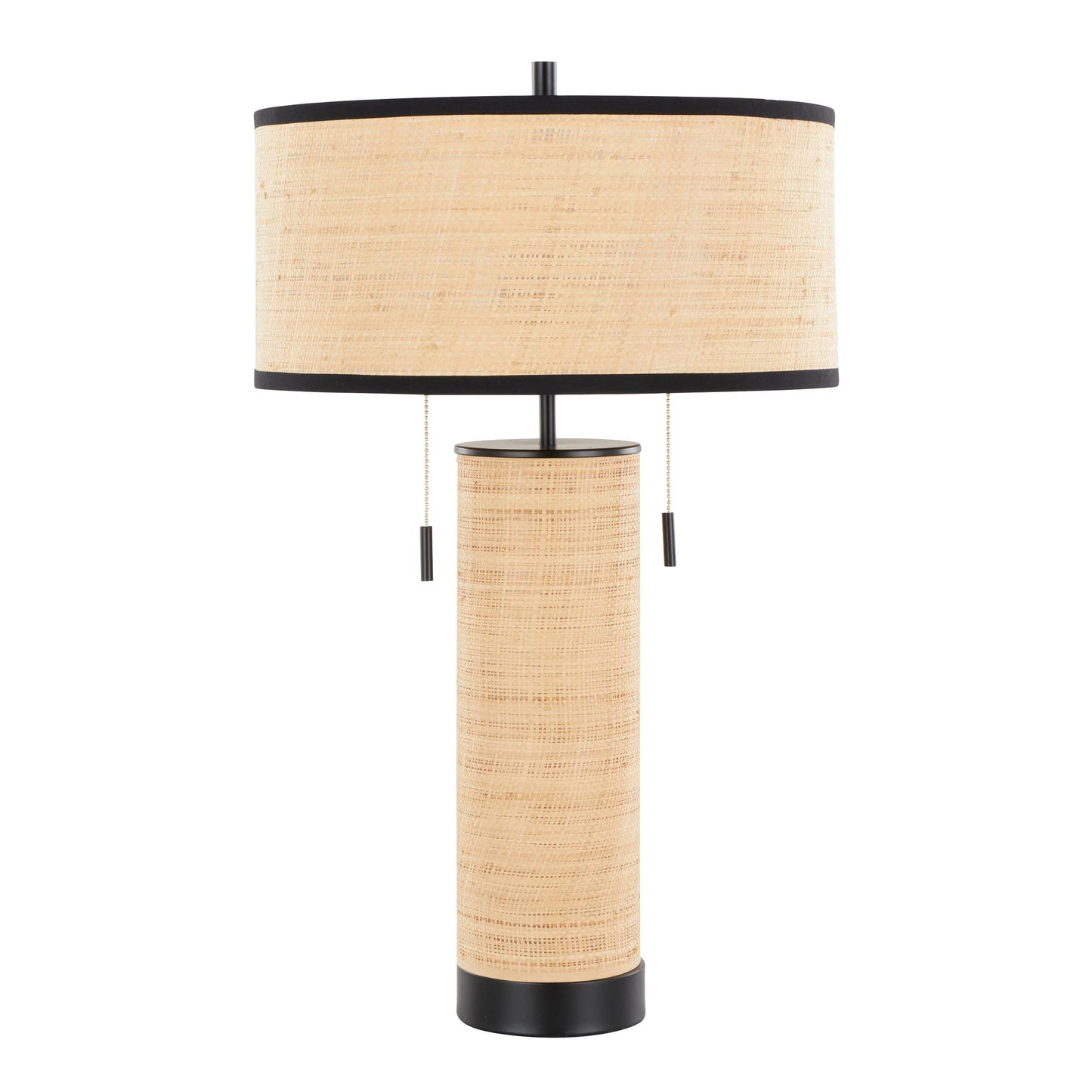 Lumisource Cylinder Rattan 29" Table Lamp