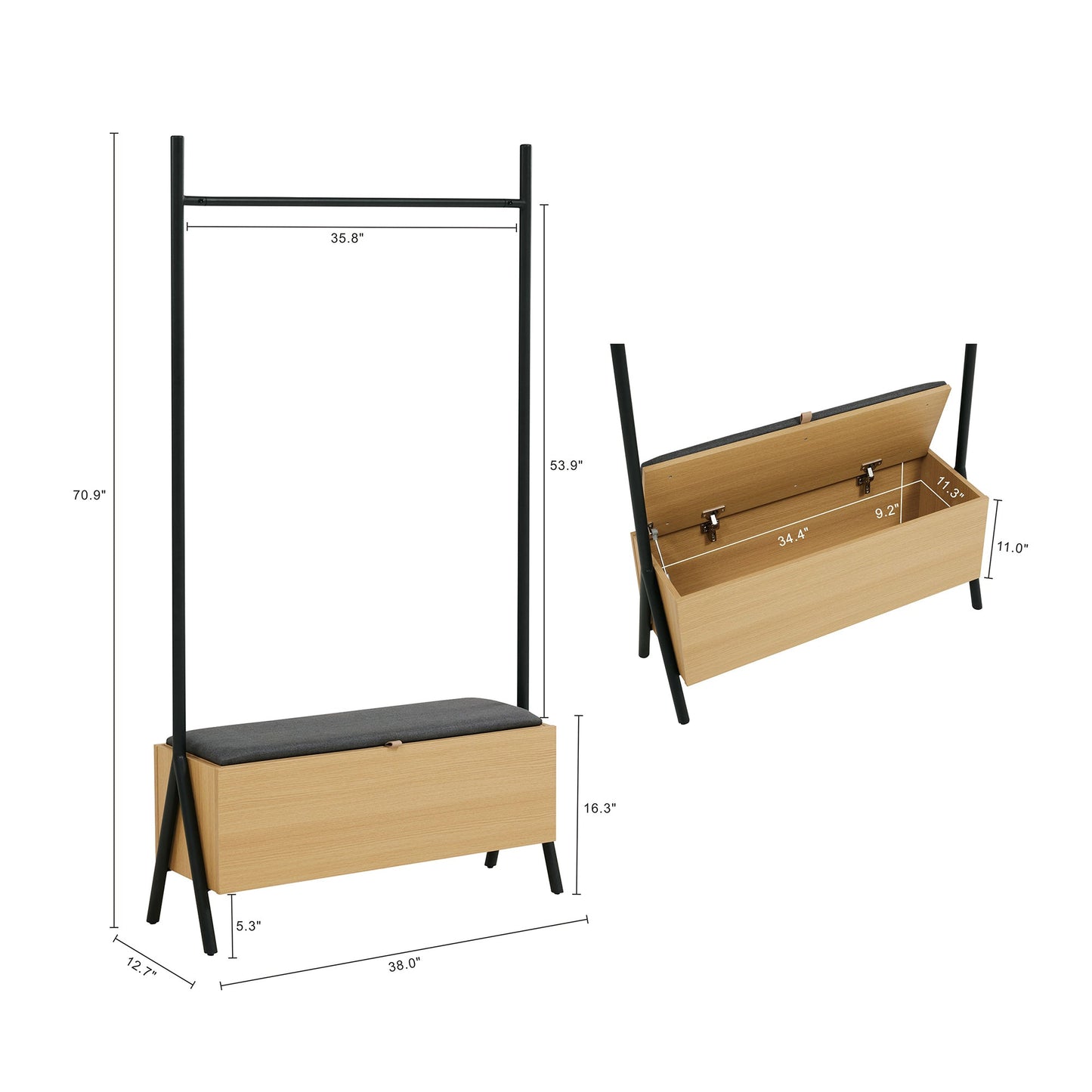 Manhattan Comfort Paloma Open Hanging Closet - Set of 1