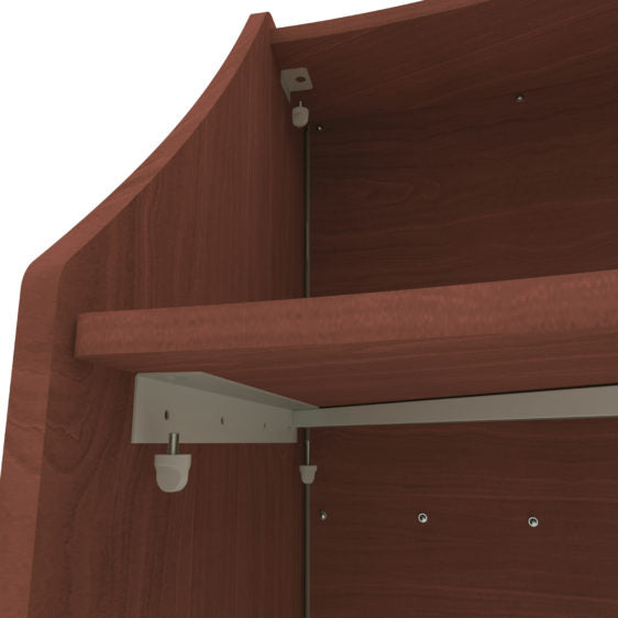 Curved Reception Desk with Counter, 5 Units, 142”W x 133”D