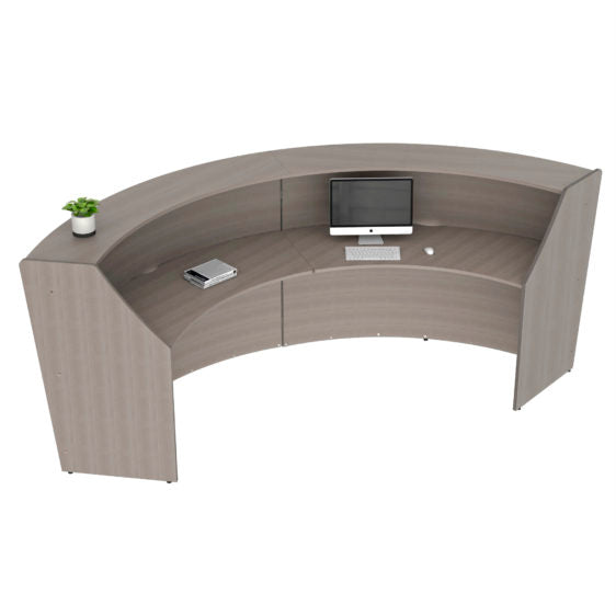 Curved Reception Desk with Counter, 2 Units, 124”W x 49”D