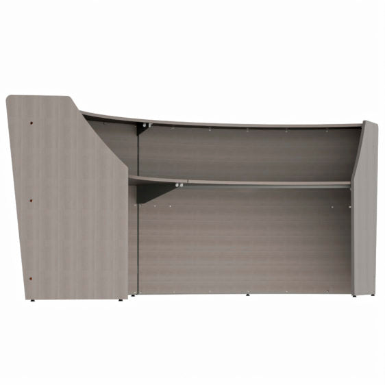 Curved Reception Desk with Counter, 2 Units, 124”W x 49”D