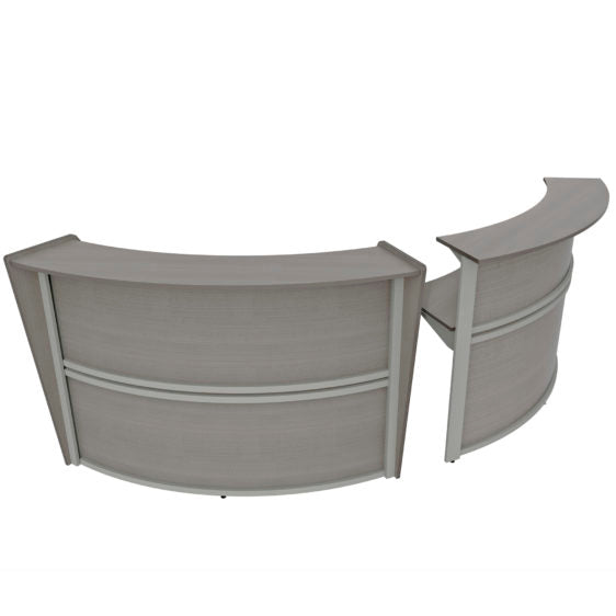Curved Reception Desk with Counter, 2 Units, 124”W x 49”D