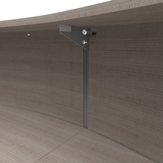 Curved Reception Desk with Counter, 2 Units, 124”W x 49”D