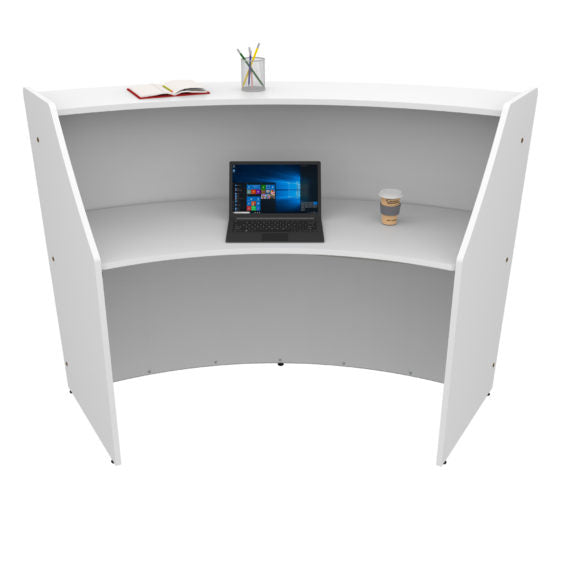 Curved Reception Desk with Counter, 72”W x 32”D x 46”H