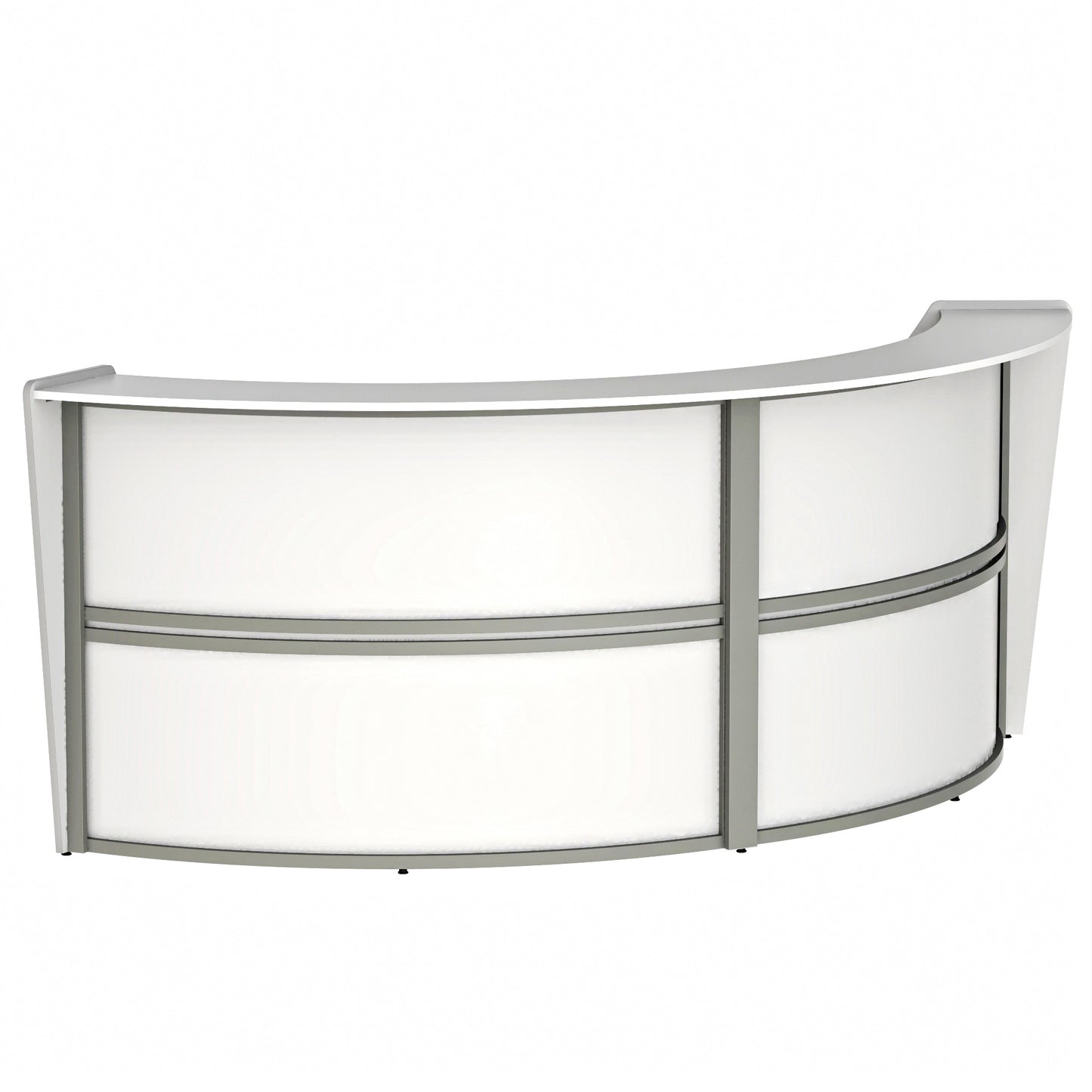 Curved Reception Desk with Counter, 2 Units, 124”W x 49”D