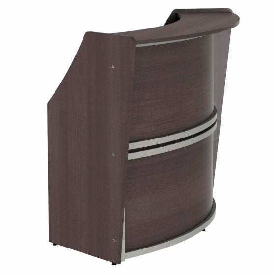 Curved Reception Desk with Counter, 72”W x 32”D x 46”H