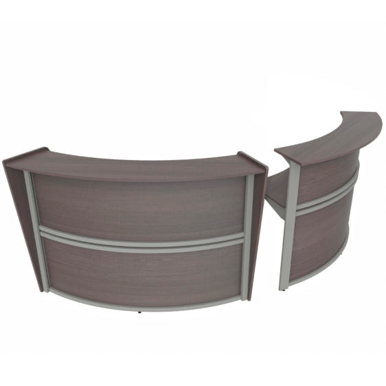 Curved Reception Desk with Counter, 2 Units, 124”W x 49”D