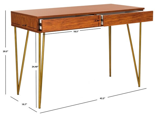 Pine Two Drawer Desk