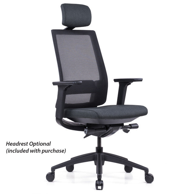 OfficeSource | Palma | High Back, Ribbed Mesh Task Chair & Headrest
