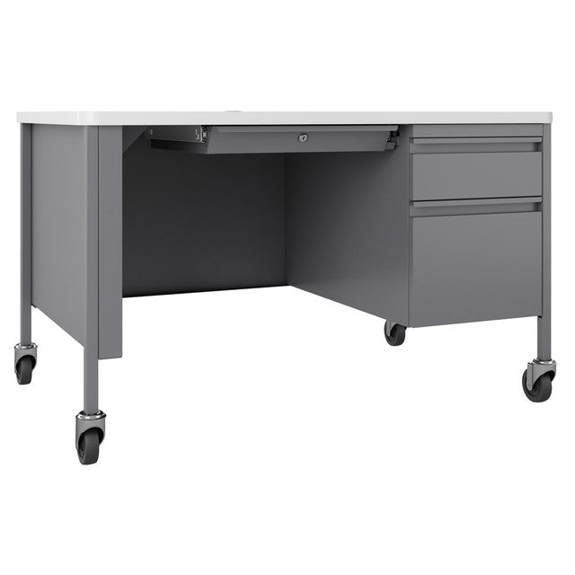 OfficeSource Whitley Collection Right Hand, Single Pedestal Desk with T-Mold Top - 48''W x 30''D