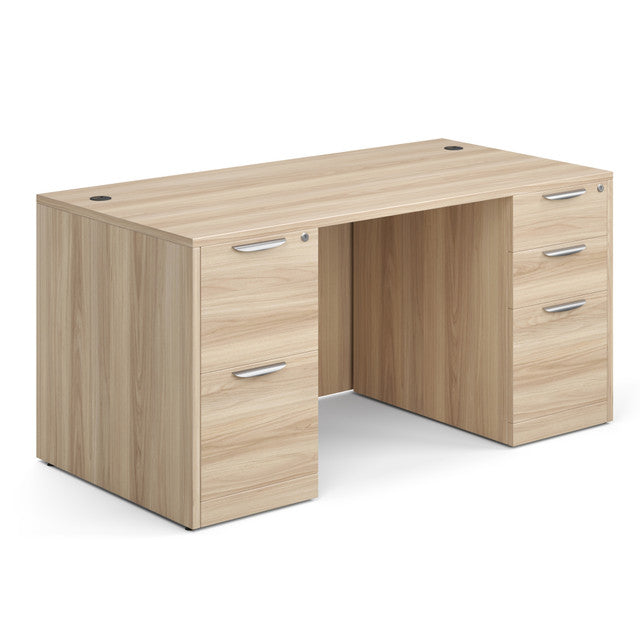 OfficeSource OS Laminate Collection Double Full Pedestal Desk