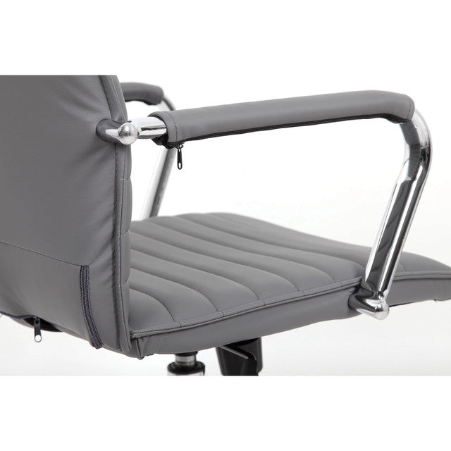 OfficeSource | Ridge | Executive High Back, Ribbed Back Task Chair w/Chrome Base