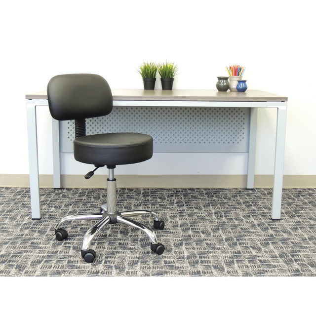 OfficeSource Medical Stools Medical Stool with Backrest and Polished Chrome Base