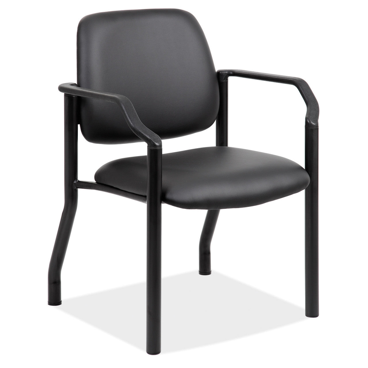 OfficeSource | Big & Tall | Guest Chair with Arms and Black Frame