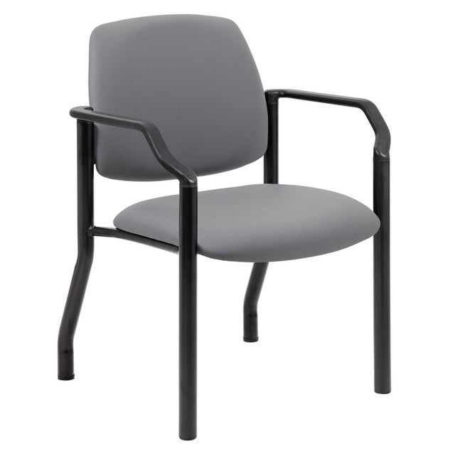 OfficeSource | Big & Tall | Guest Chair with Arms and Black Frame
