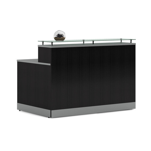OfficeSource Cosmo Collection Glass Top Reception Desk