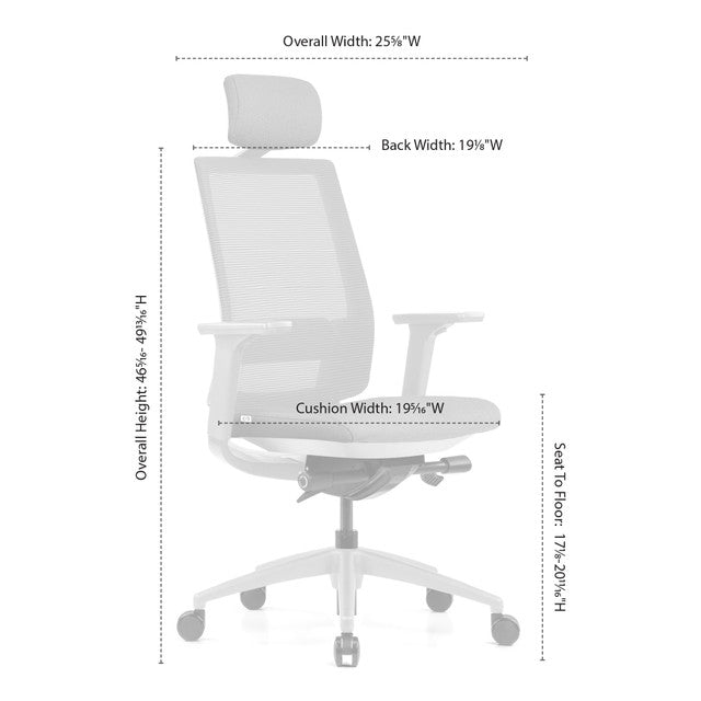 OfficeSource | Palma | High Back, Ribbed Mesh Task Chair & Headrest
