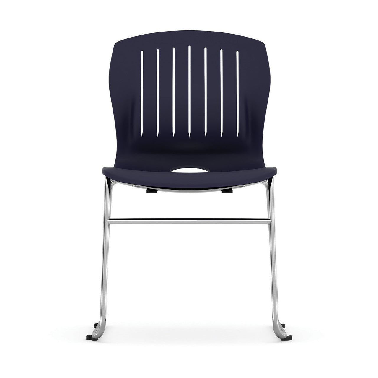 OfficeSource Slash Collection Armless Sled Base Stack Chair with Chrome Frame