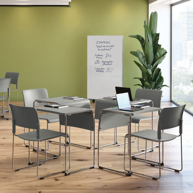 OfficeSource | Mario Collection | Student Stackable Desk with Chrome Frame