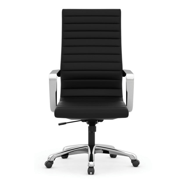 OfficeSource | Tre Lite Collection | Executive High Back Chair with Chrome Frame