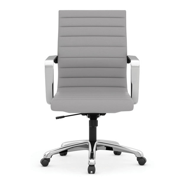 OfficeSource | Tre Lite Collection | Executive Mid Back Chair with Chrome Frame