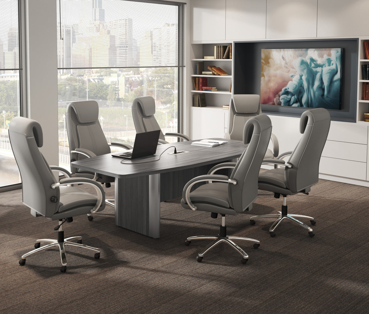 OfficeSource | Bradley | Executive High Back Chair with Chrome Frame