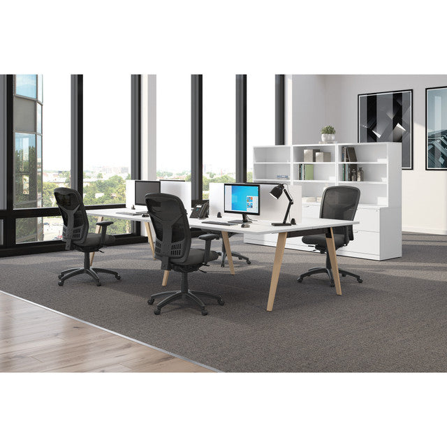 OfficeSource | CoolMesh | Swivel Tilt, High Back Chair with Black Frame - Fabric