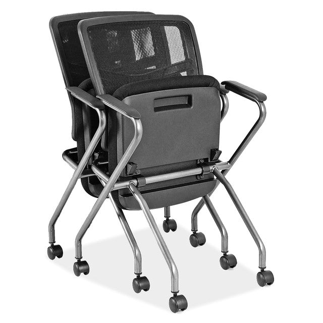 OfficeSource | CoolMesh Collection | Nesting Chair with Titanium Gray Frame
