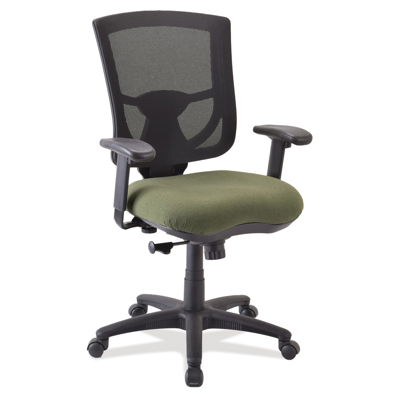 OfficeSource | CoolMesh Pro Collection | Mesh Back Task Chair with Antimicrobial Upholstered Seat, Adjustable Arms and Black Frame