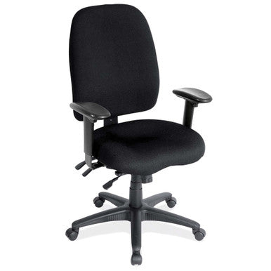 OfficeSource | Advanced Collection | High Back Task Chair with Adjustable Arms and Black Frame