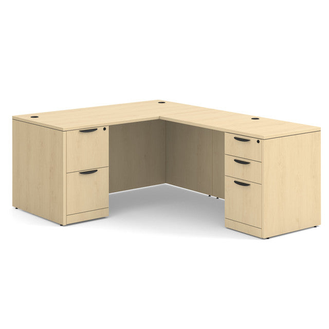 OfficeSource OS Laminate Collection Double Full Pedestal ''L'' Desk