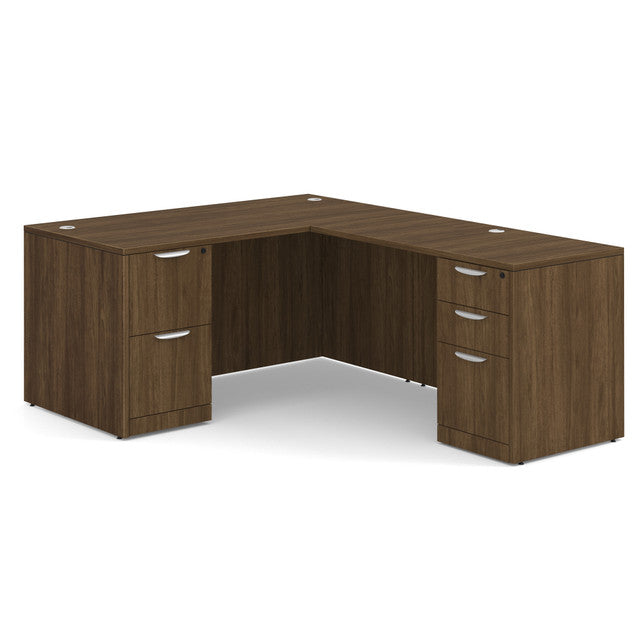 OfficeSource OS Laminate Collection Double Full Pedestal ''L'' Desk