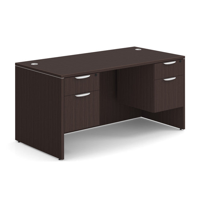 OfficeSource OS Laminate Collection Double 3/4 Pedestal Desk