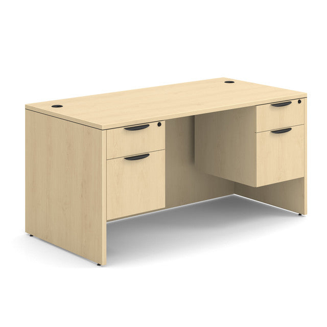 OfficeSource OS Laminate Collection Double 3/4 Pedestal Desk