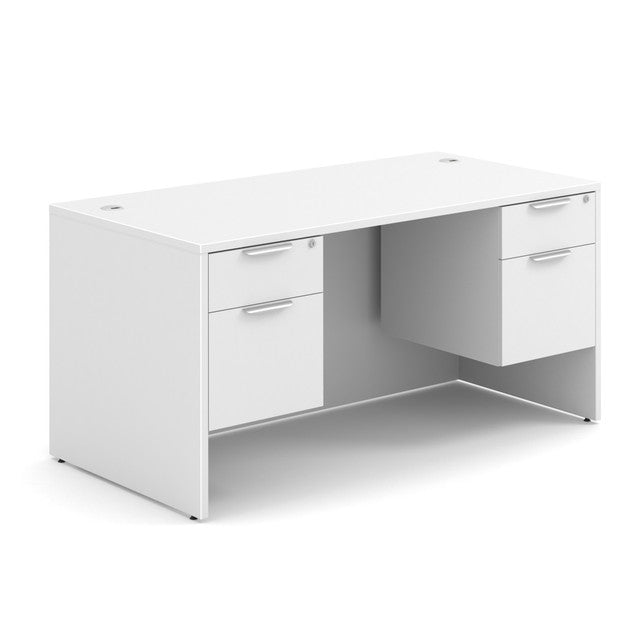 OfficeSource OS Laminate Collection Double 3/4 Pedestal Desk