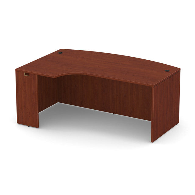 OfficeSource OS Laminate Collection Bow Front Desk with Left Corner Extension