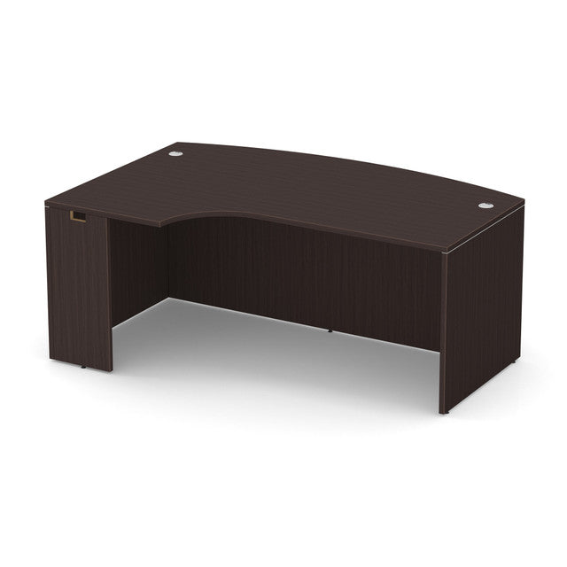 OfficeSource OS Laminate Collection Bow Front Desk with Left Corner Extension