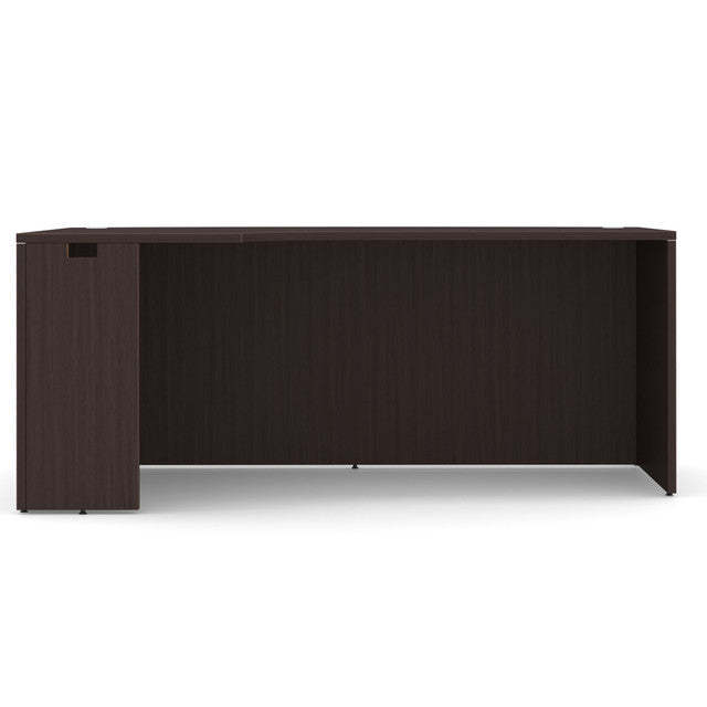 OfficeSource OS Laminate Collection Bow Front Desk with Left Corner Extension