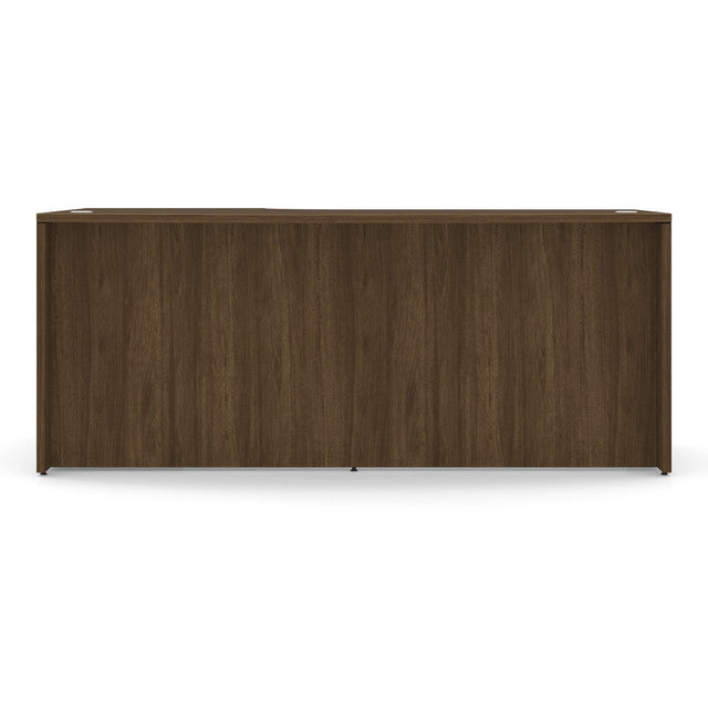 OfficeSource OS Laminate Collection Bow Front Desk with Left Corner Extension