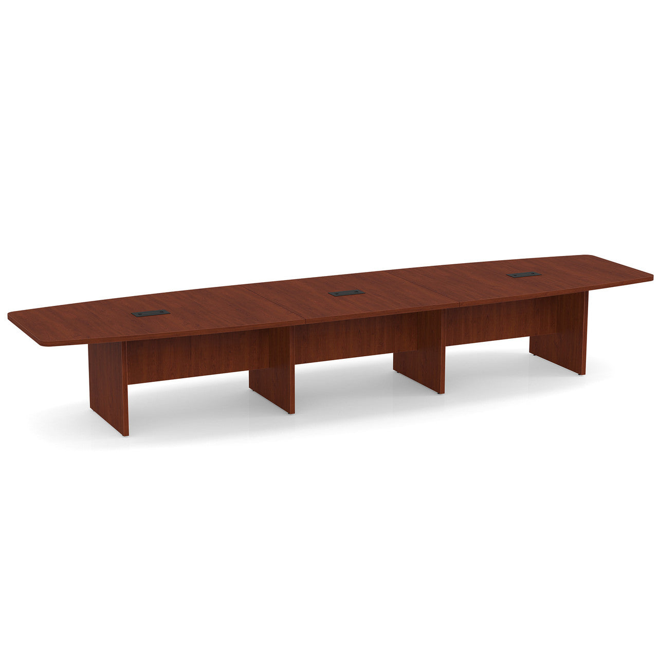 OfficeSource OS Laminate Conference Tables - Expandable Boat Shaped Conference Table with Slab Base