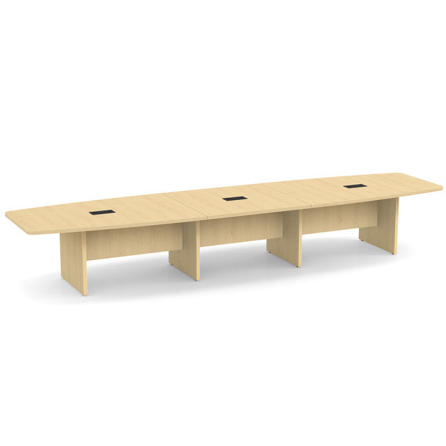 OfficeSource OS Laminate Conference Tables - Expandable Boat Shaped Conference Table with Slab Base
