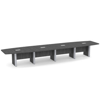 OfficeSource | OS Laminate Conference Tables | Expandable Boat Shaped Conference Table with Elliptical Base