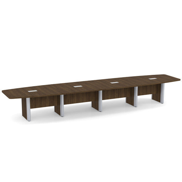 OfficeSource | OS Laminate Conference Tables | Expandable Boat Shaped Conference Table with Elliptical Base